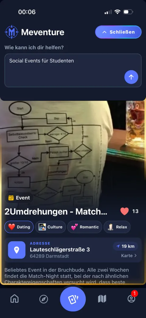 Meventure App: Frag die Meventure-AI