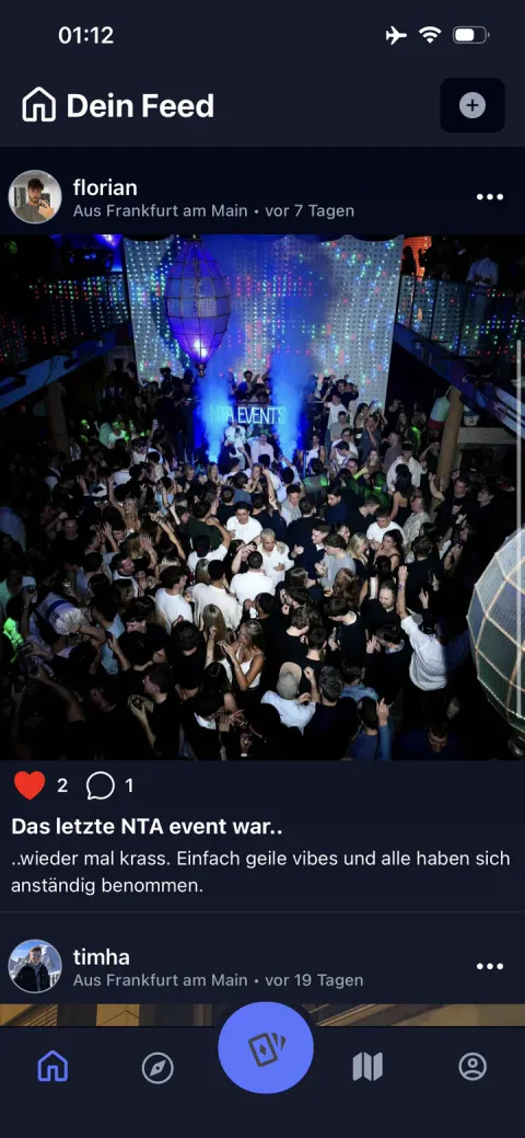 Meventure Feed mit Beiträgen aus Frankfurt